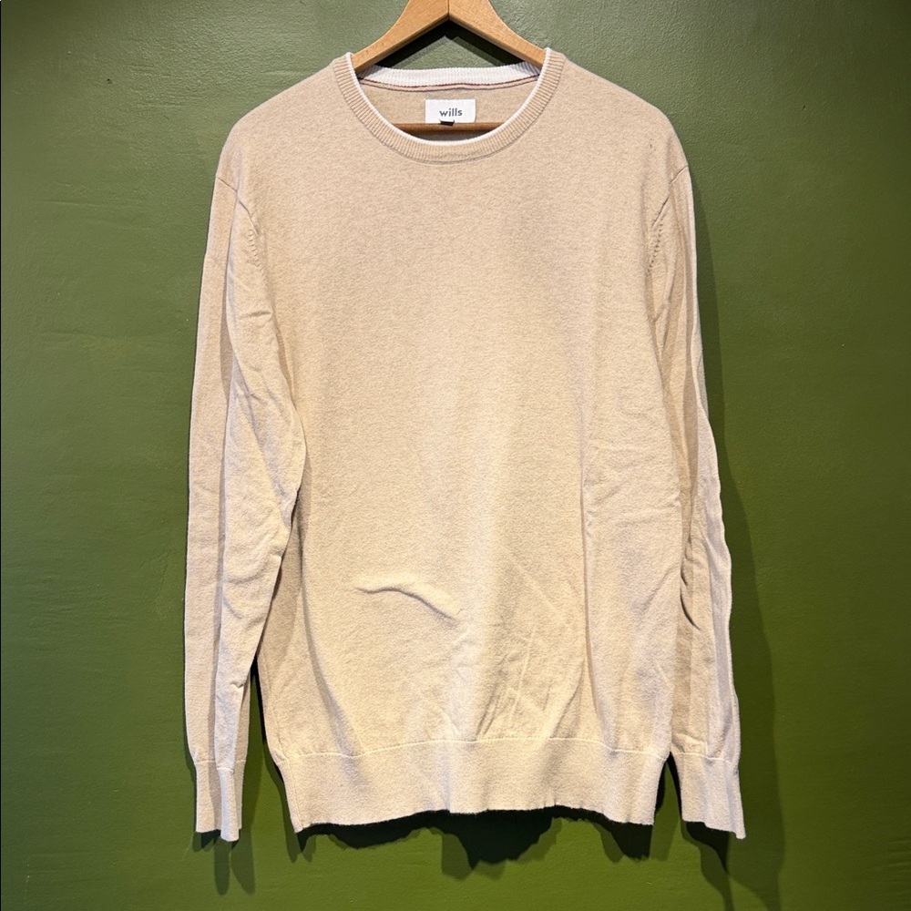 Huckberry Wills Men's Beige Crewneck Sweater